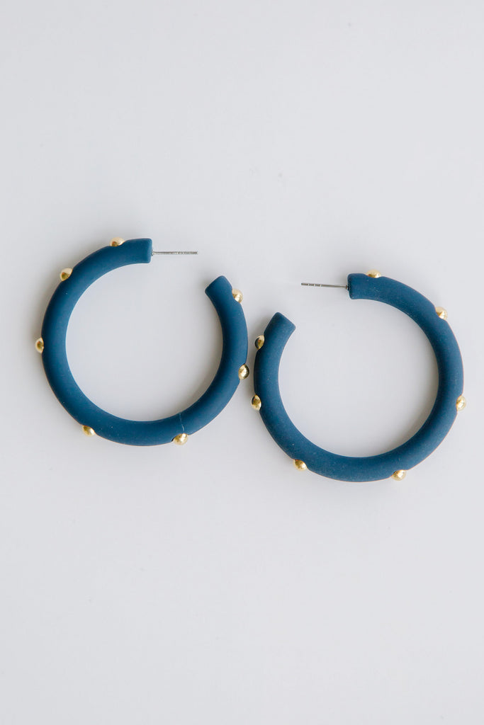 Large Libby Hoops- Navy