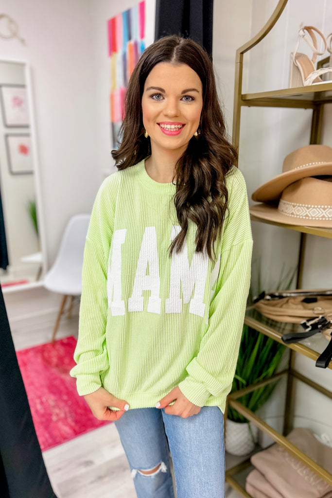 Mama Corded Pullover - Green
