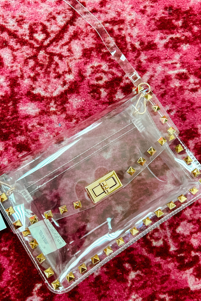 Clear Studded Bag- Gold