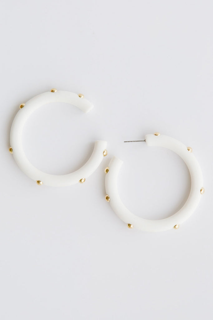 Large Libby Hoops- White