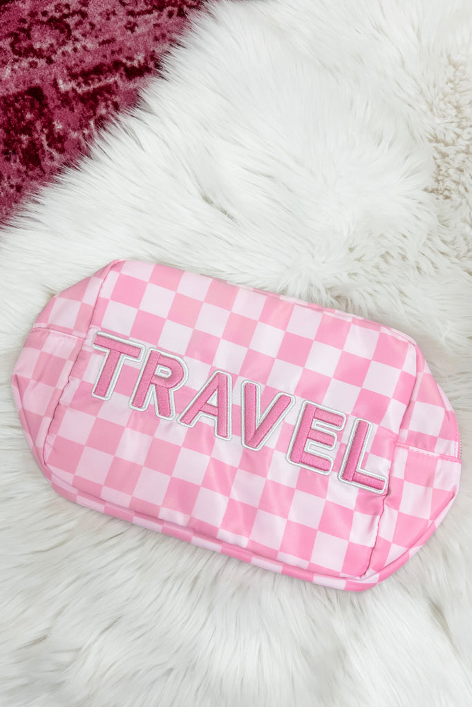 Travel XLarge - Pink Checkered