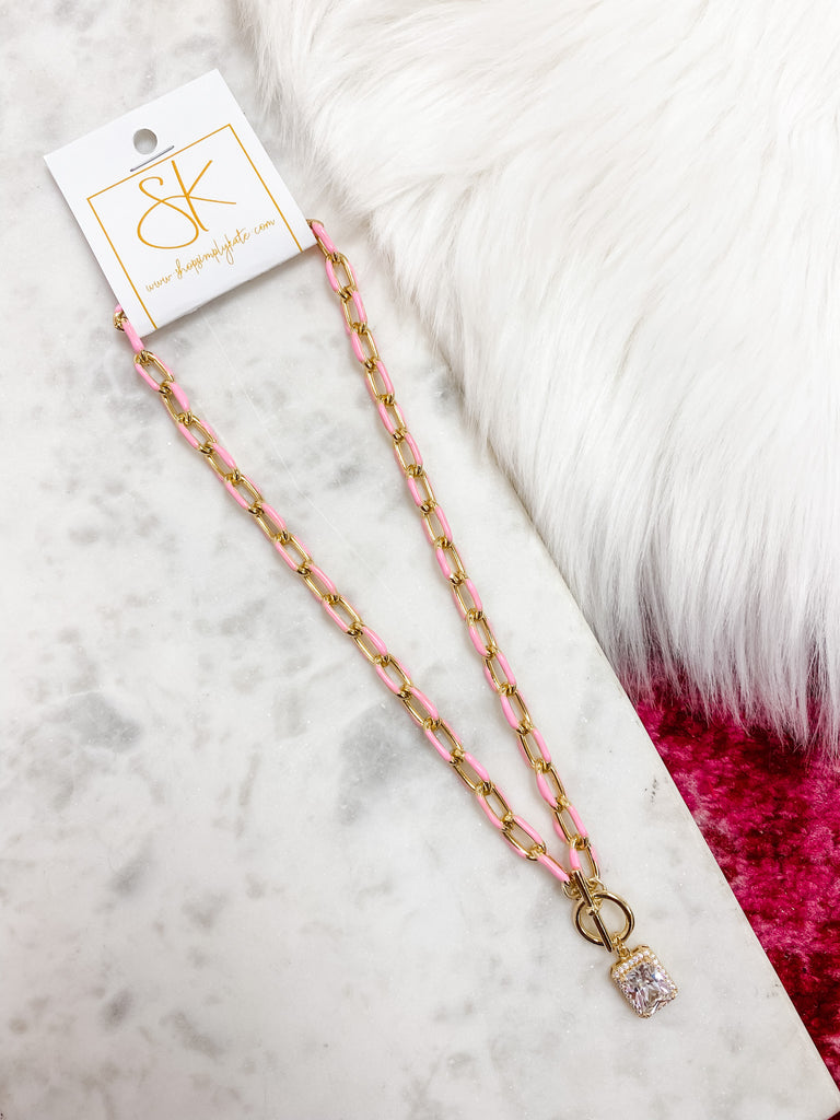 Glitz & Glamour Necklace- Pink