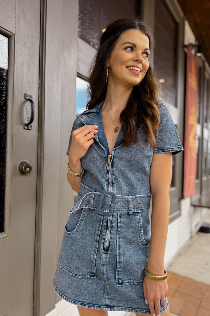 No Caller Id Denim Dress