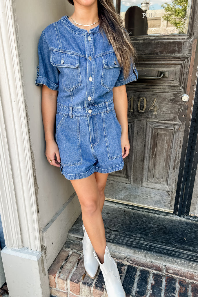 Clay Denim Romper