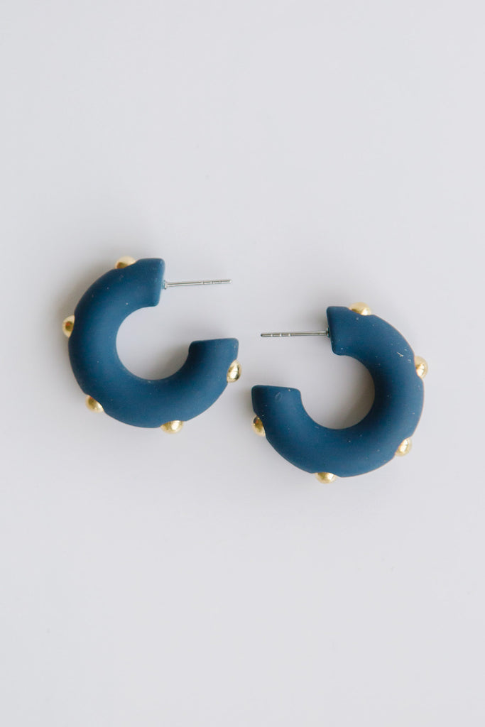 Small Libby Hoops- Navy