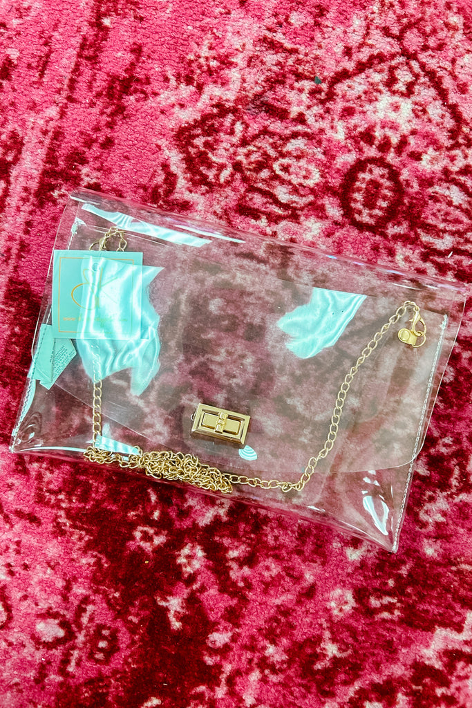 Clear Envelope Bag- Gold
