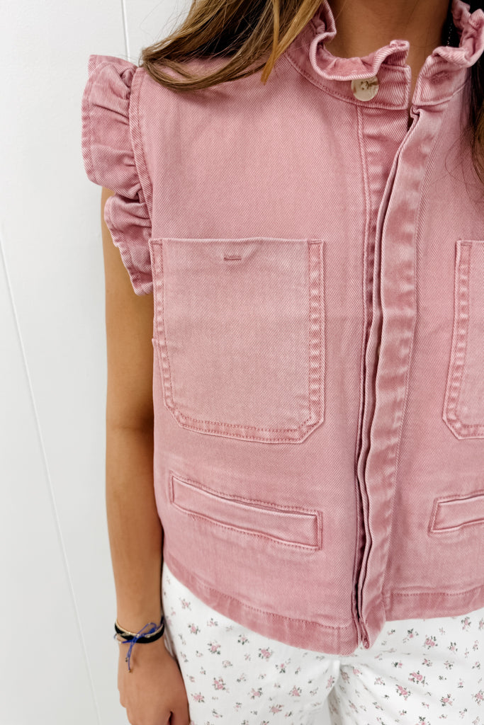 Mauve Denim Vest