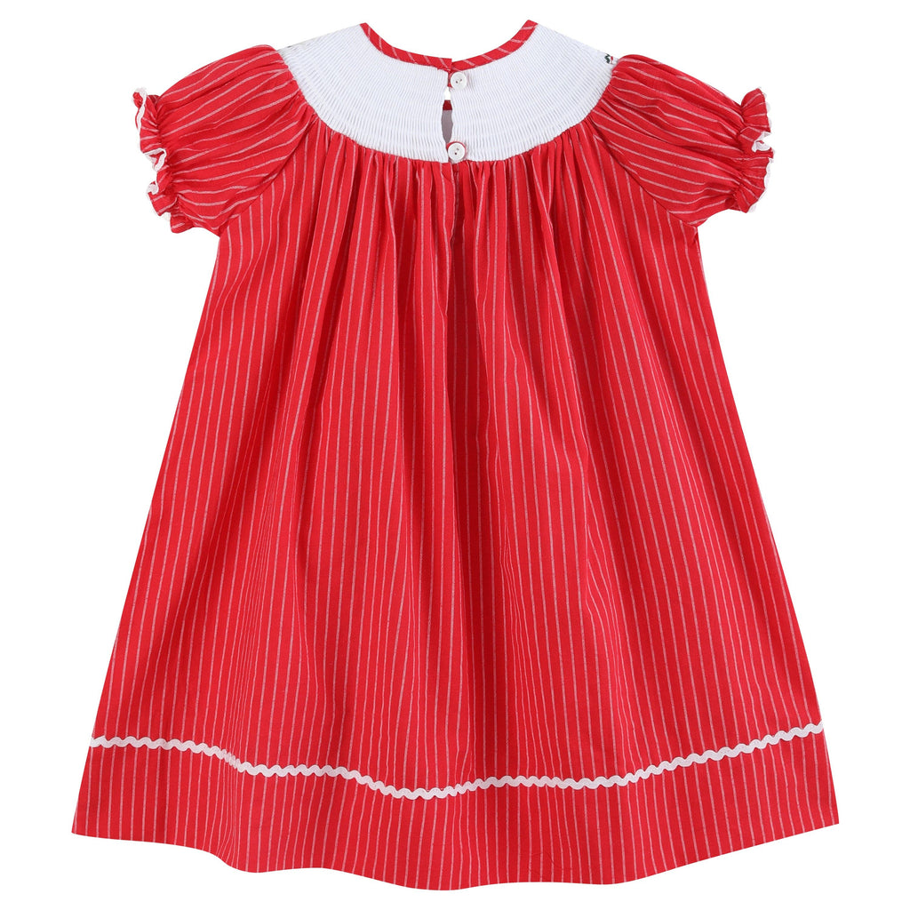 Red Christmas Tree Smocked Dress