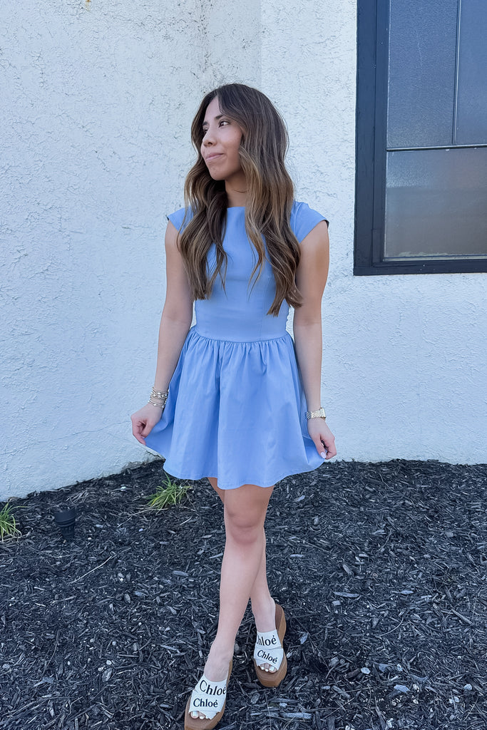 Marina Mini Dress- Chambray