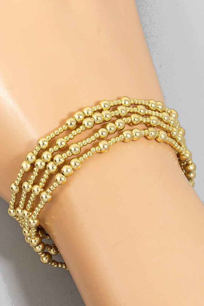 Gold Dipped Mixed Beaded Bracelet Set
