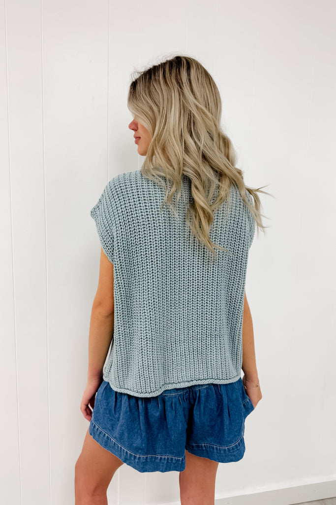 Only One Sweater Vest- Dusty Blue