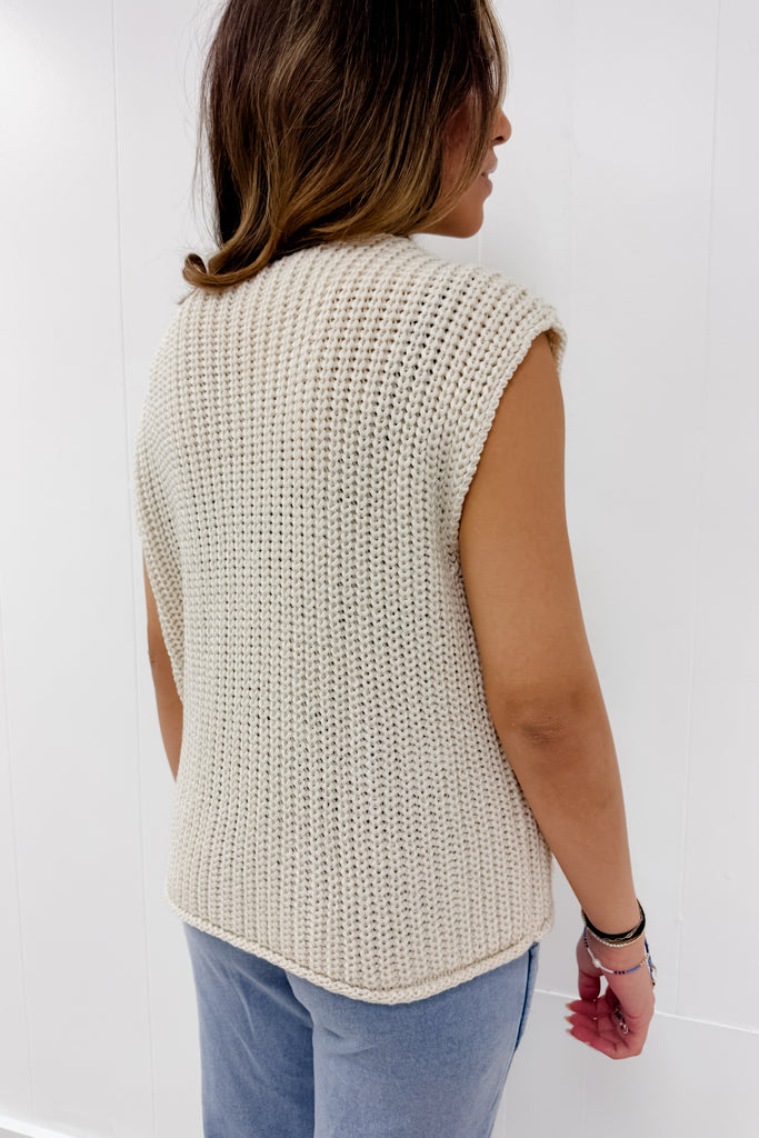 Only One Sweater Vest- Cream