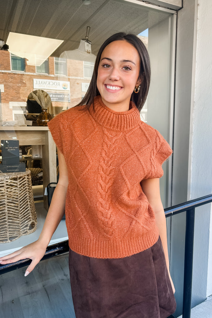 The Autumn Stone Knitted Vest Top - Camel