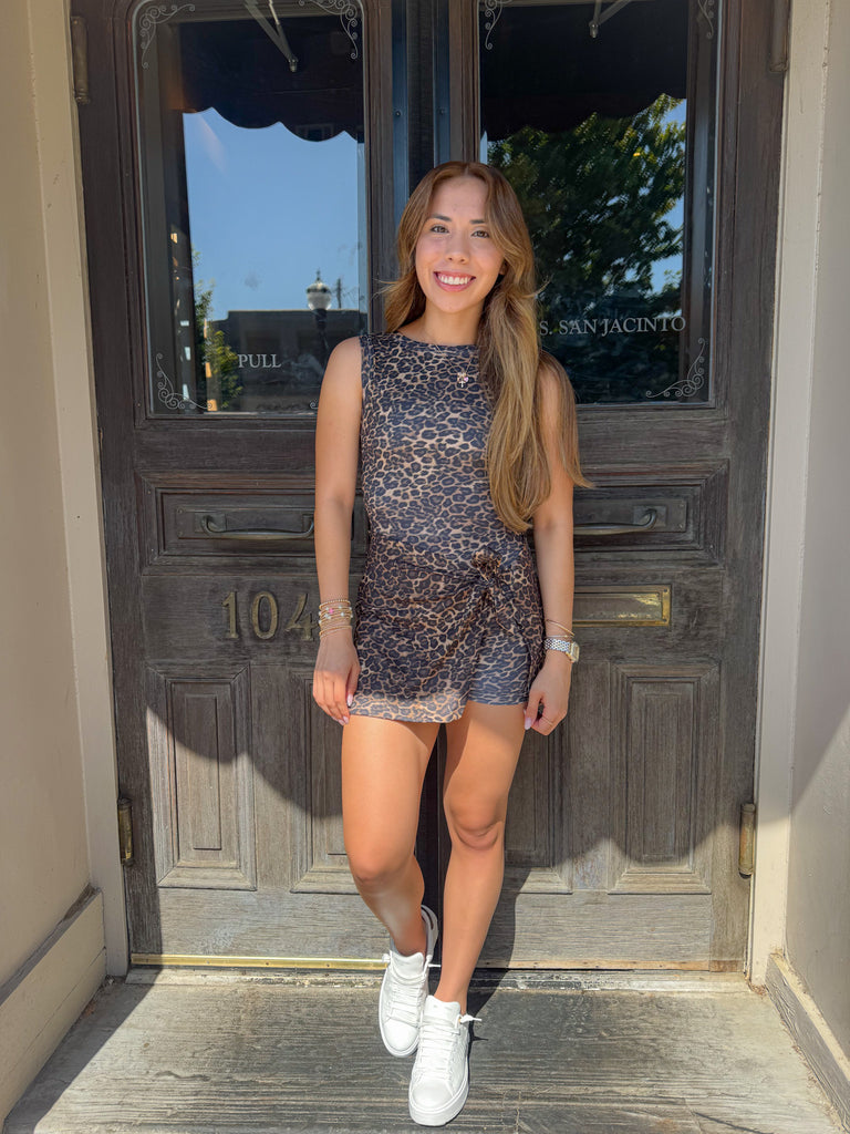 Leopard Print Athleisure Dress