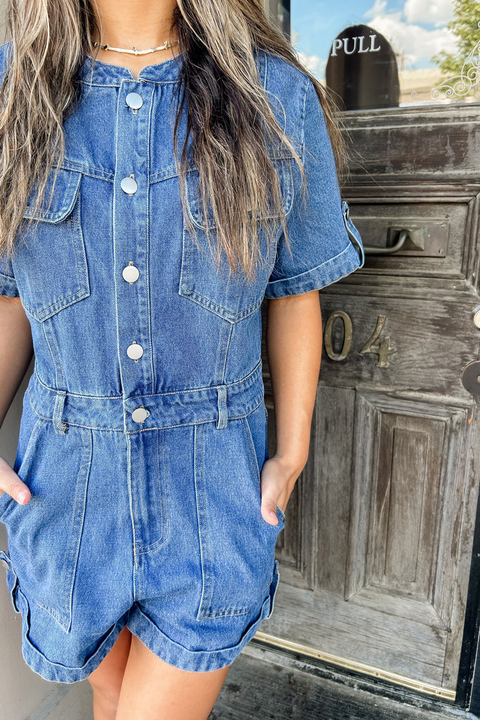 Clay Denim Romper