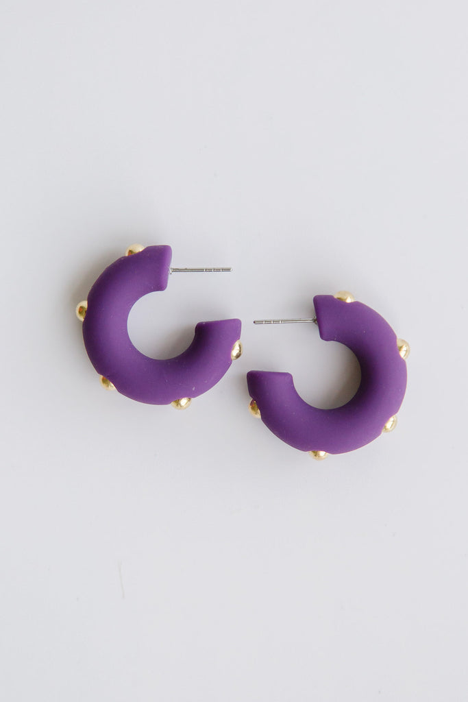 Small Libby Hoops- Eggplant
