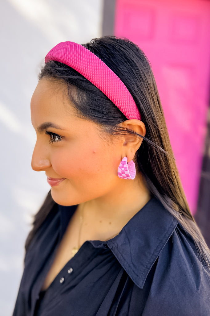 Checking In Earrings- Pink