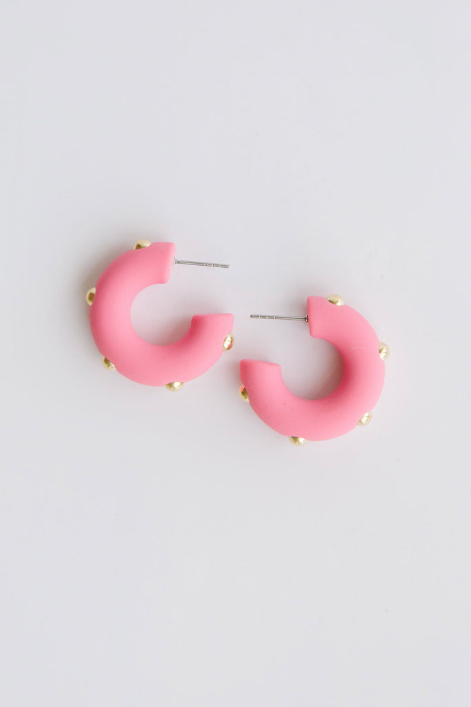 Small Libby Hoops- Pink