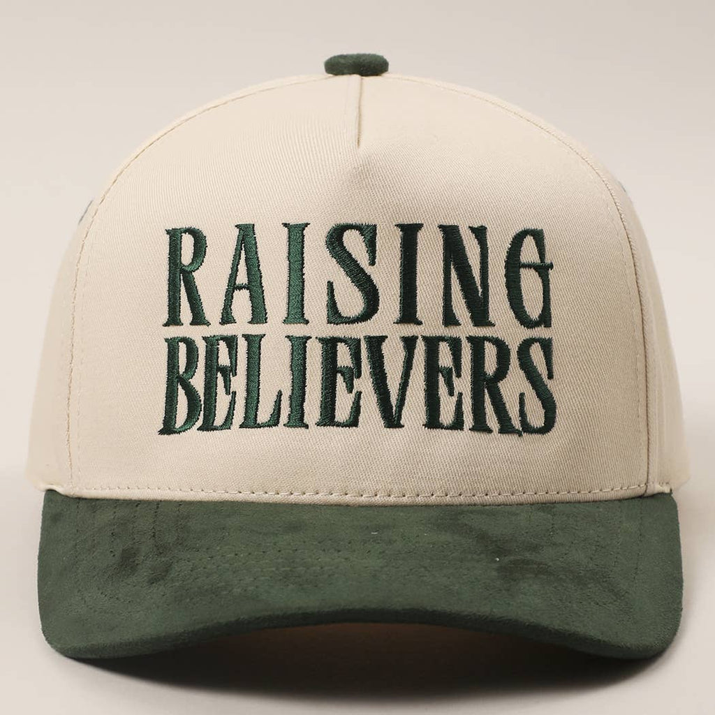 RAISING BELIEVERS Suede Two-Tone Trucker Hat: GRY / One Size
