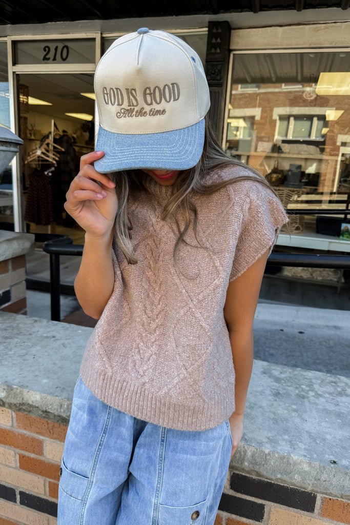 The Autumn Stone Knitted Vest Top - Oatmeal