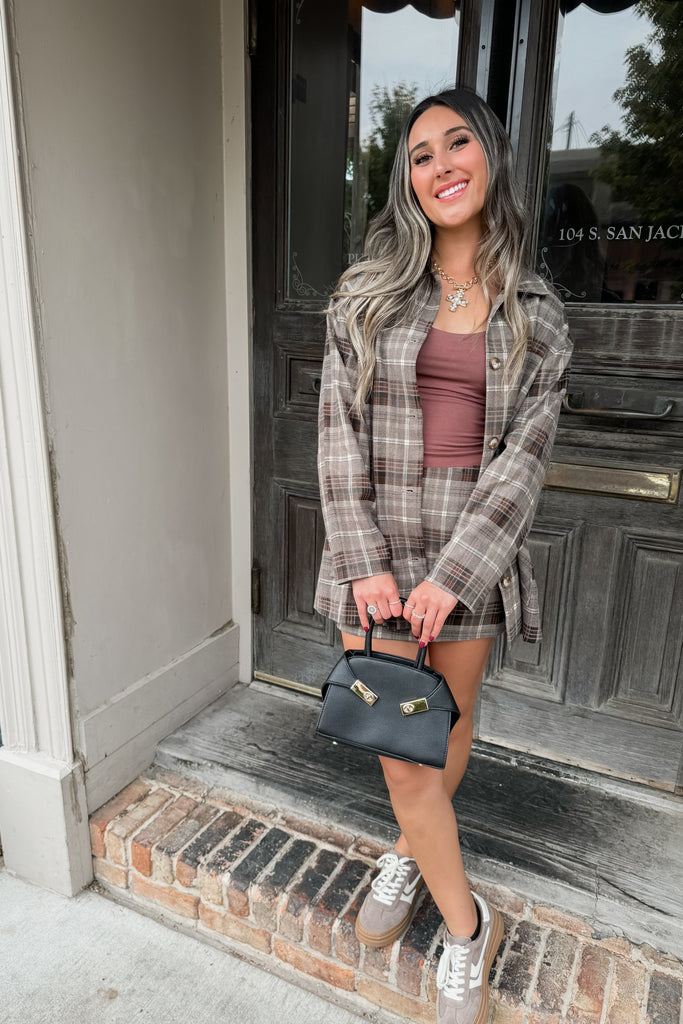 Elm Plaid Jacket Skirt Set