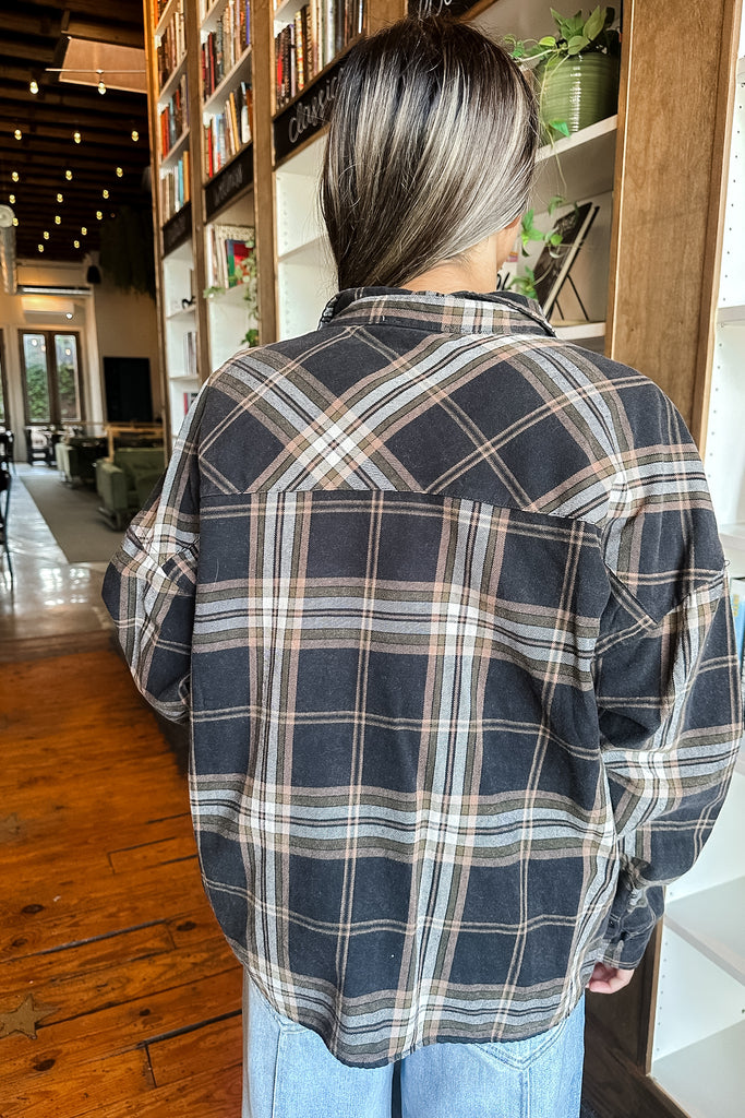 Hollis Plaid Top- Black