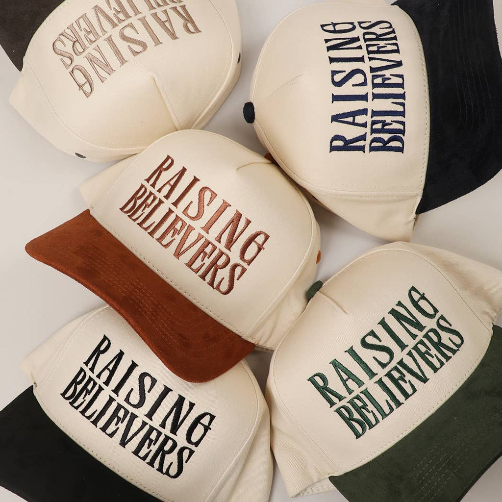RAISING BELIEVERS Suede Two-Tone Trucker Hat: GRY / One Size