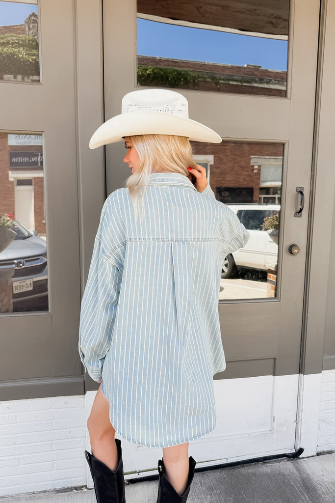 Ella Striped Denim Shacket