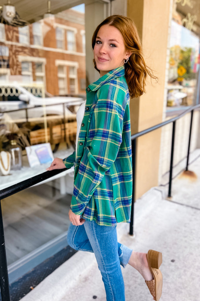 Wild And Free Flannel- Green