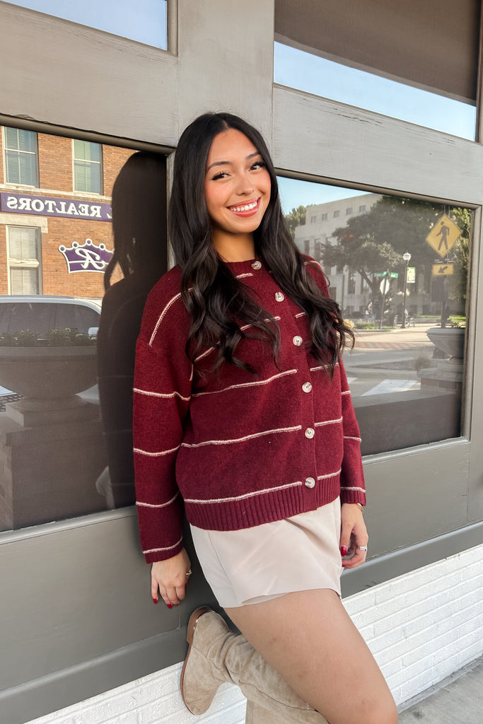 Elouise Cardigan- Maroon