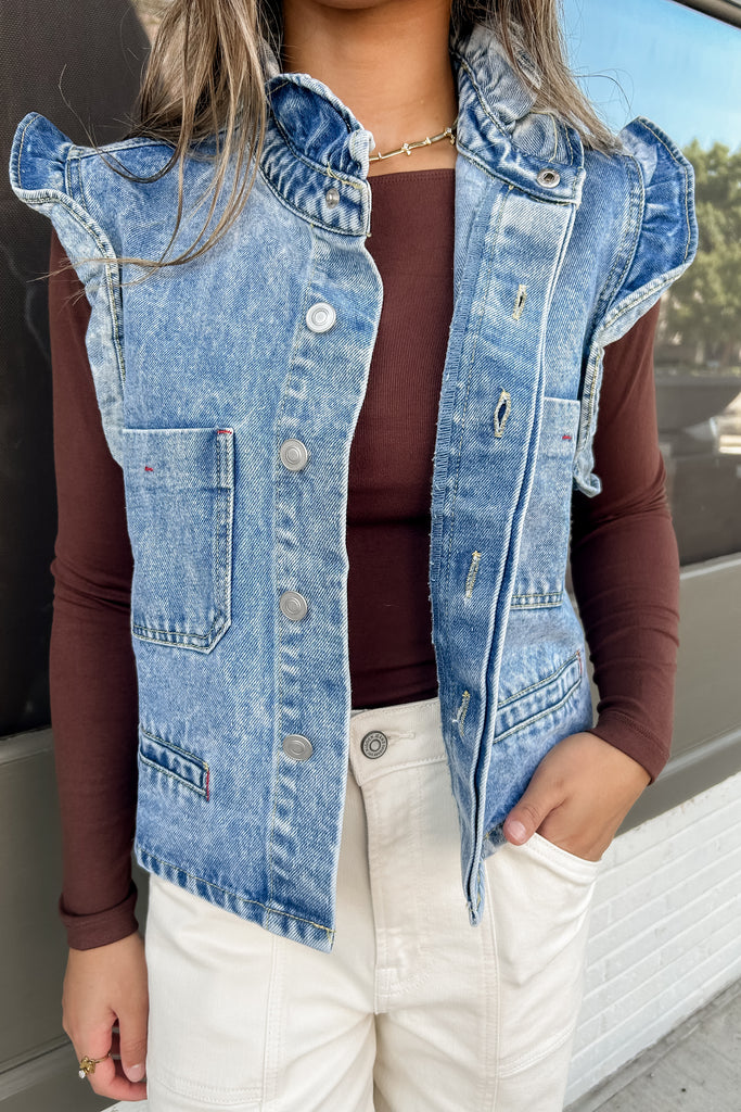 Hattie Denim Vest- Light Denim