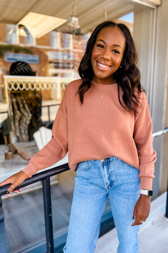 New Day Sweater- Brick