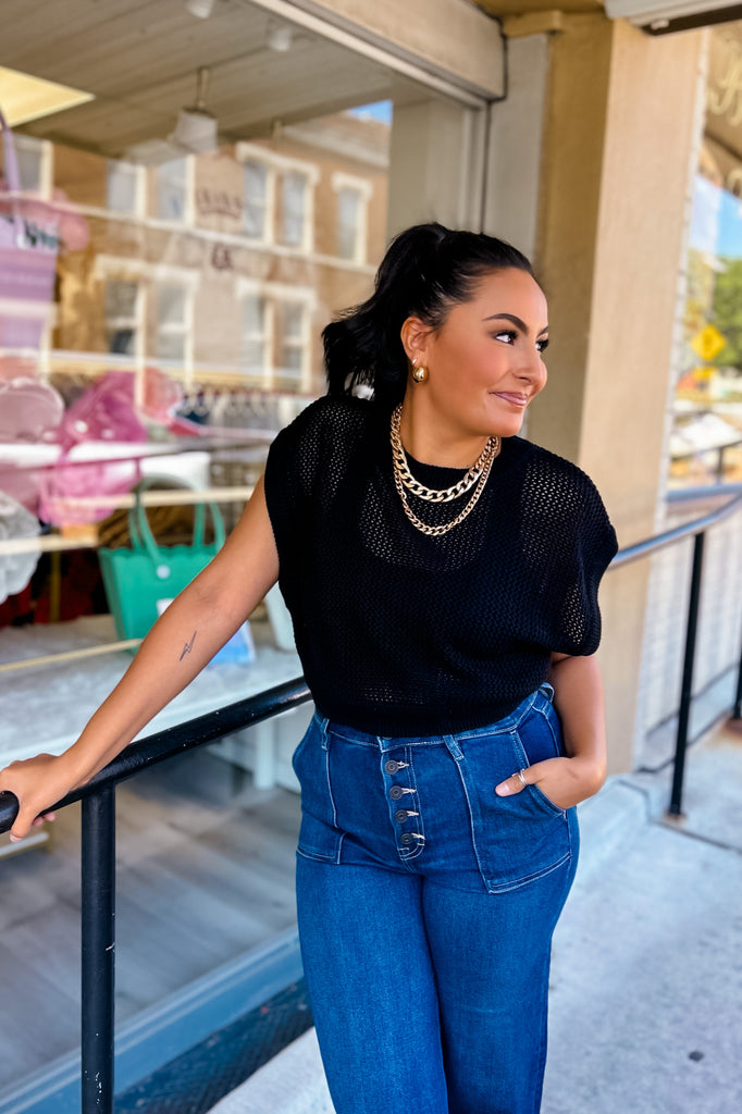 Open Minded Top- Black