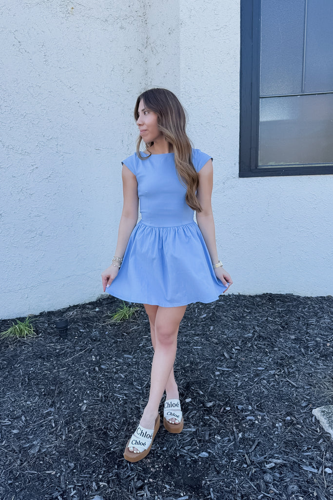 Marina Mini Dress- Chambray