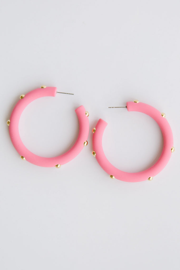 Large Libby Hoops- Pink
