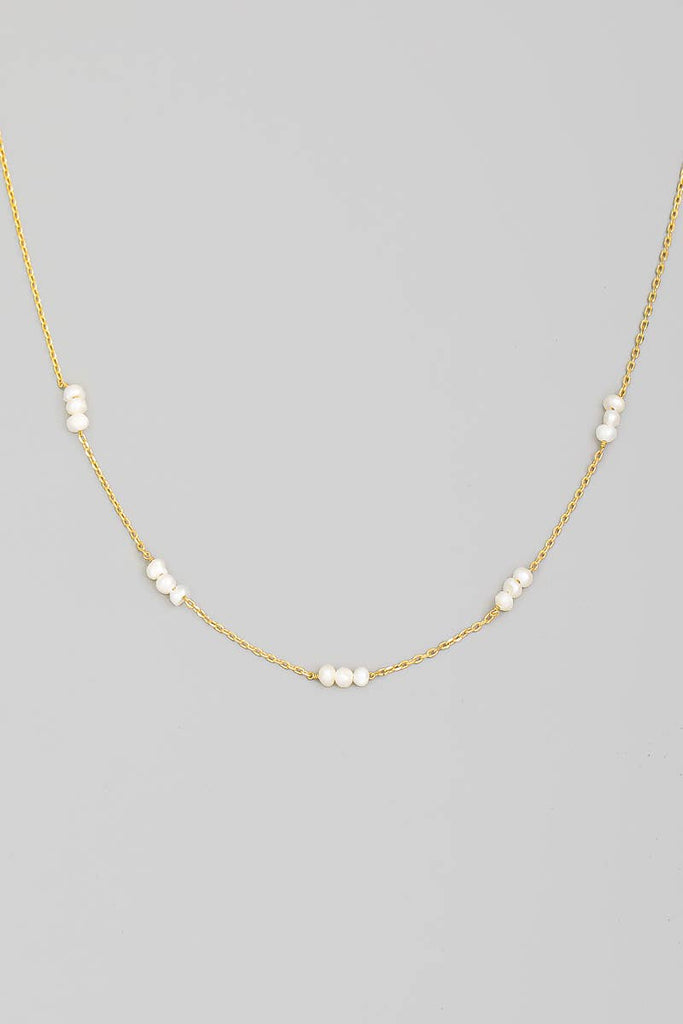Dainty Chain Bead Charm Necklace