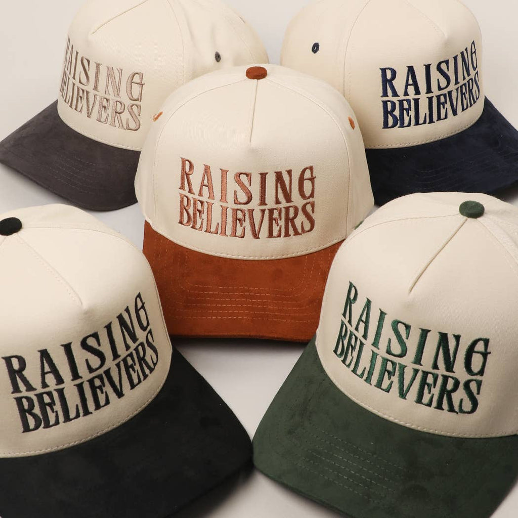 RAISING BELIEVERS Suede Two-Tone Trucker Hat: GRY / One Size
