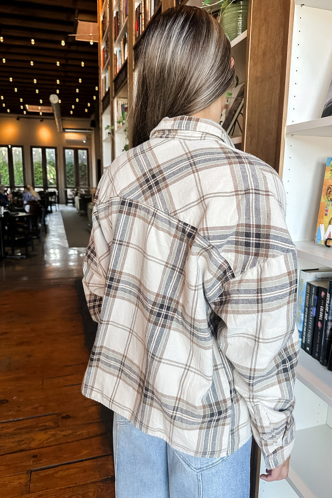 Hollis Plaid Top- Cream