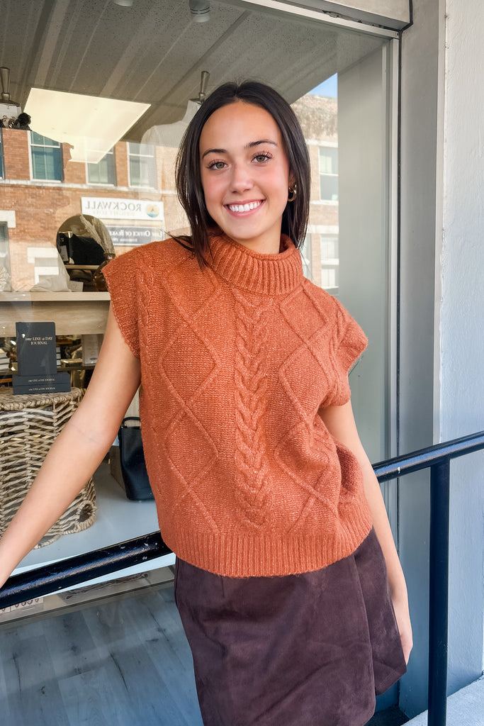 The Autumn Stone Knitted Vest Top - Camel
