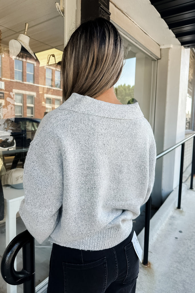 Ellis Sweater Top- Gray