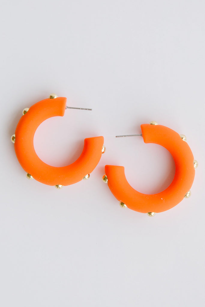 Medium Libby Hoops- Orange