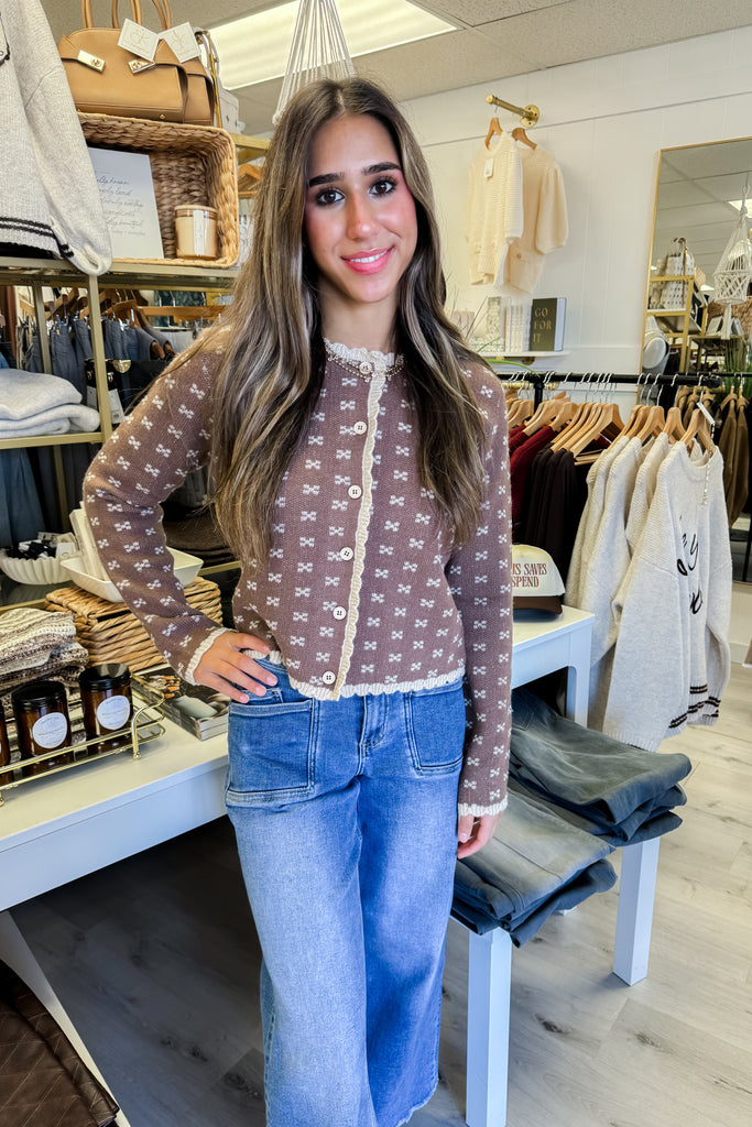 Clover Knit Top- Brown