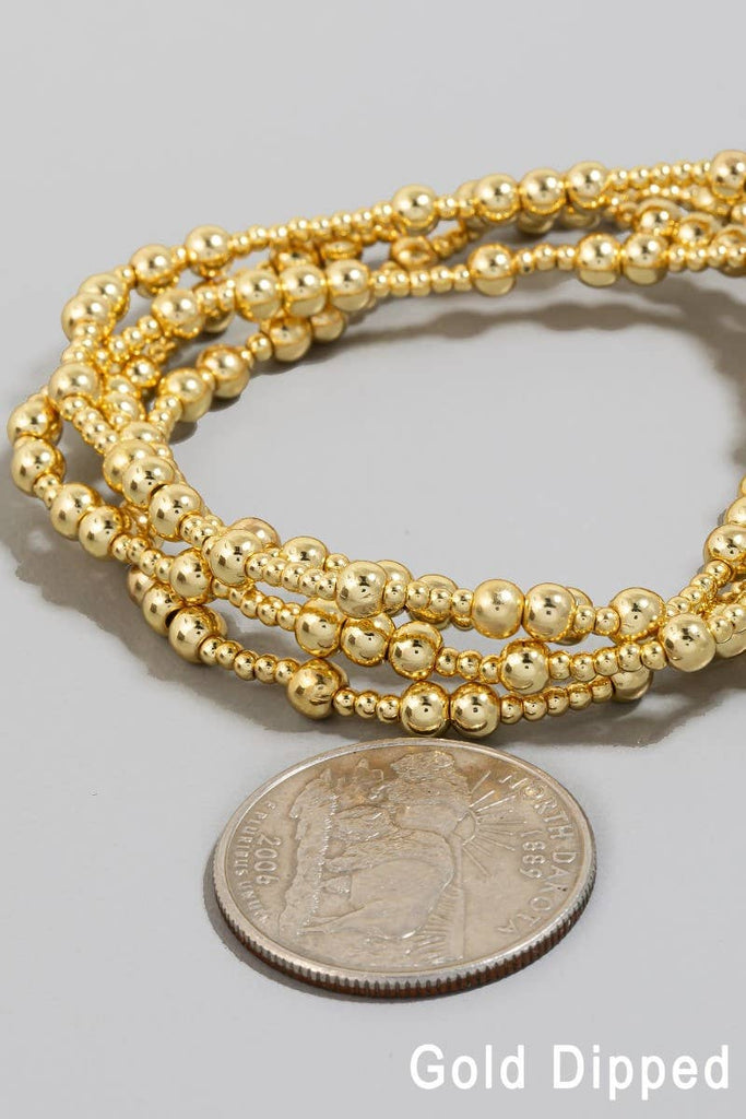 Gold Dipped Mixed Beaded Bracelet Set