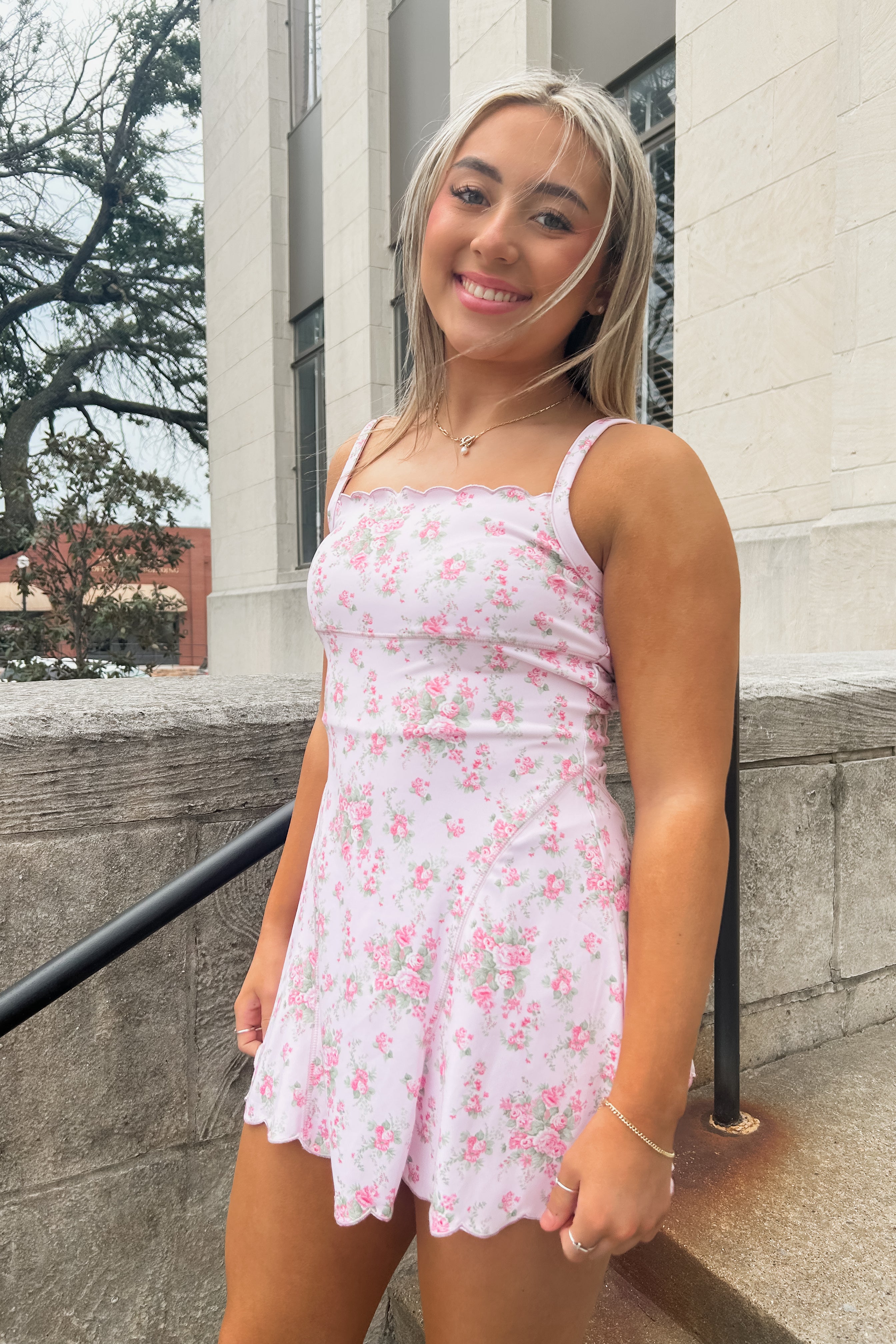 pink athletic dress The Ellie Floral Athletic Dress – Simply Kate
