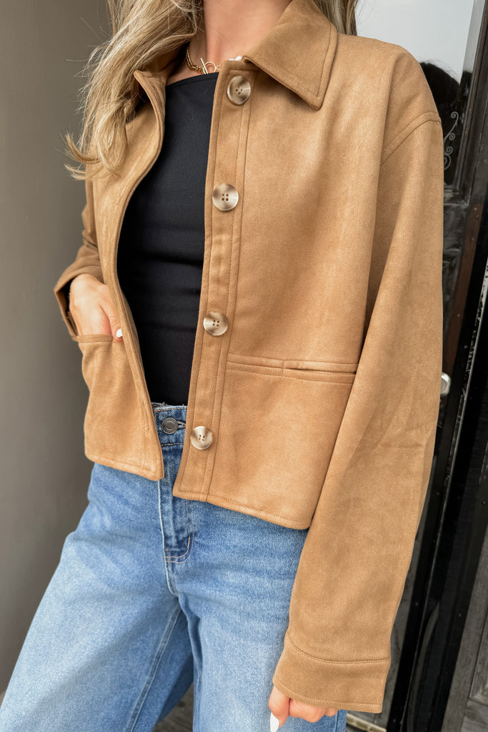 Autumn Muse Suede Cropped Jacket