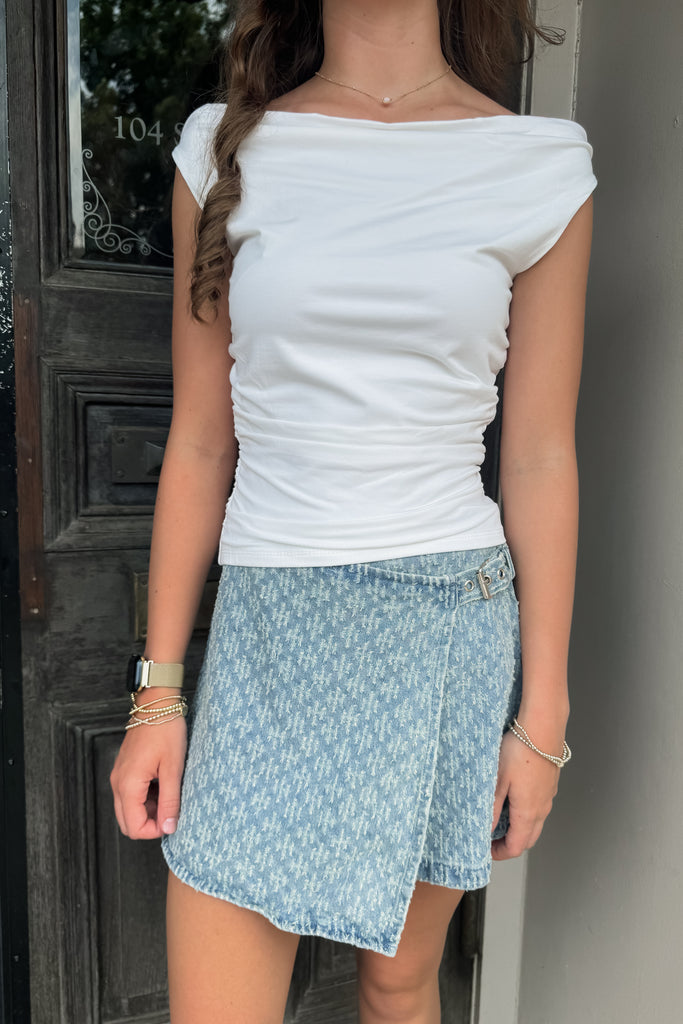 Off the Shoulder Cream Top