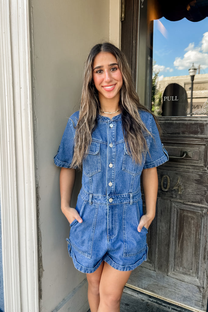 Clay Denim Romper