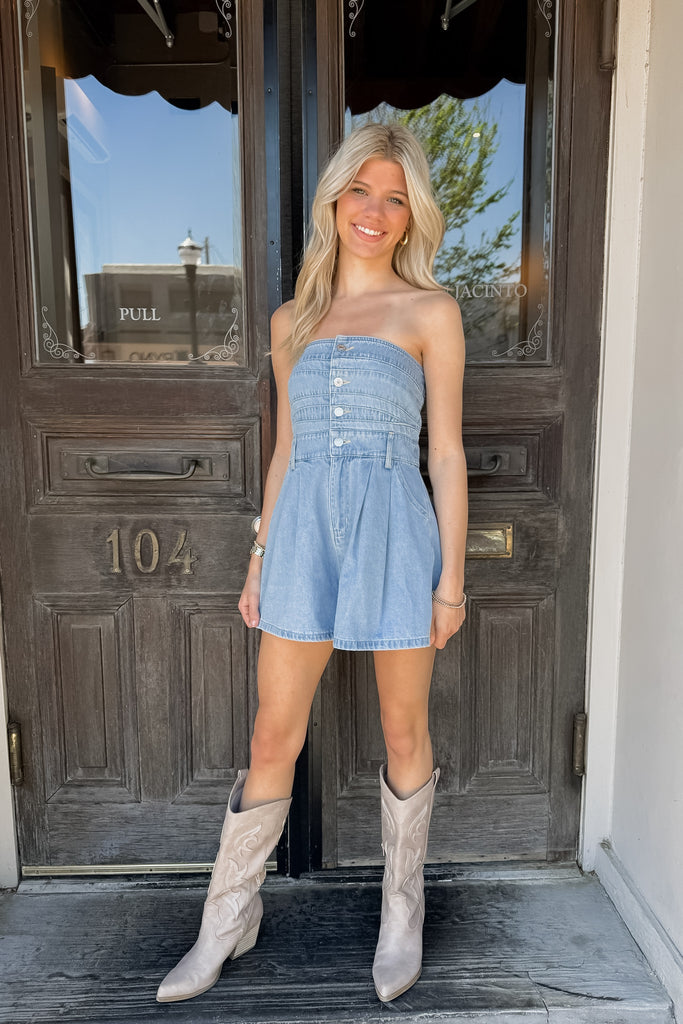 Dolly Denim Romper
