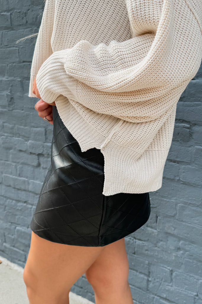 Boldly Yours Faux Leather Skirt - Black