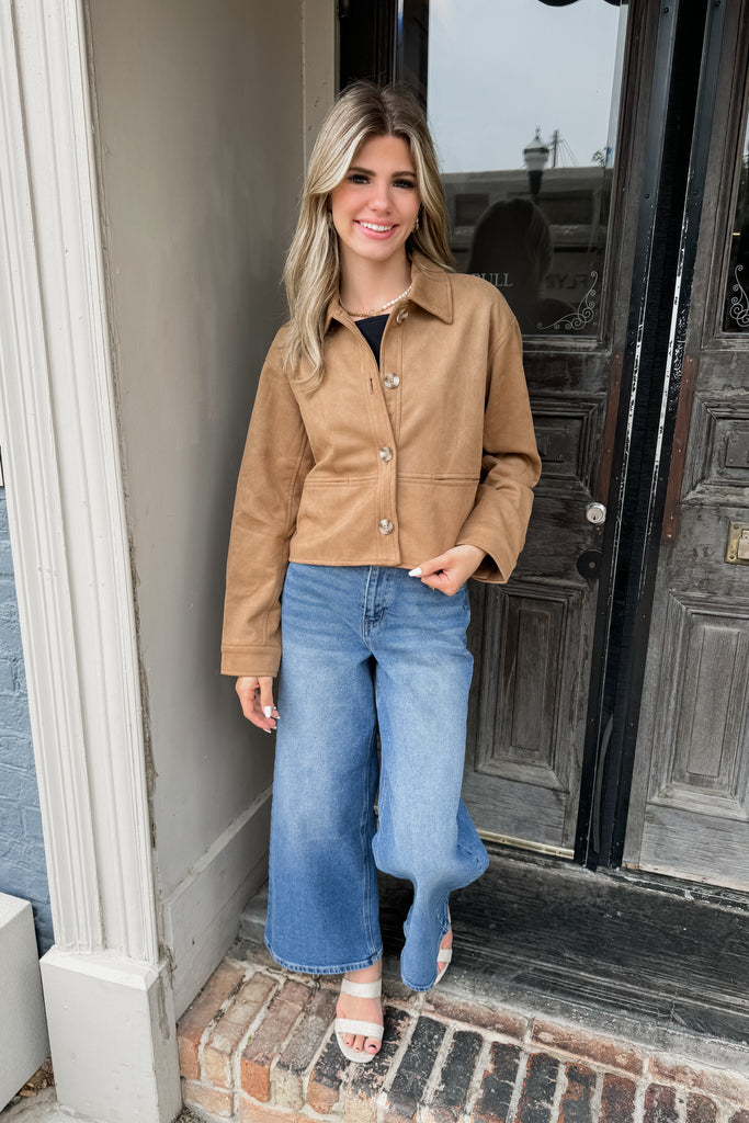 Autumn Muse Suede Cropped Jacket